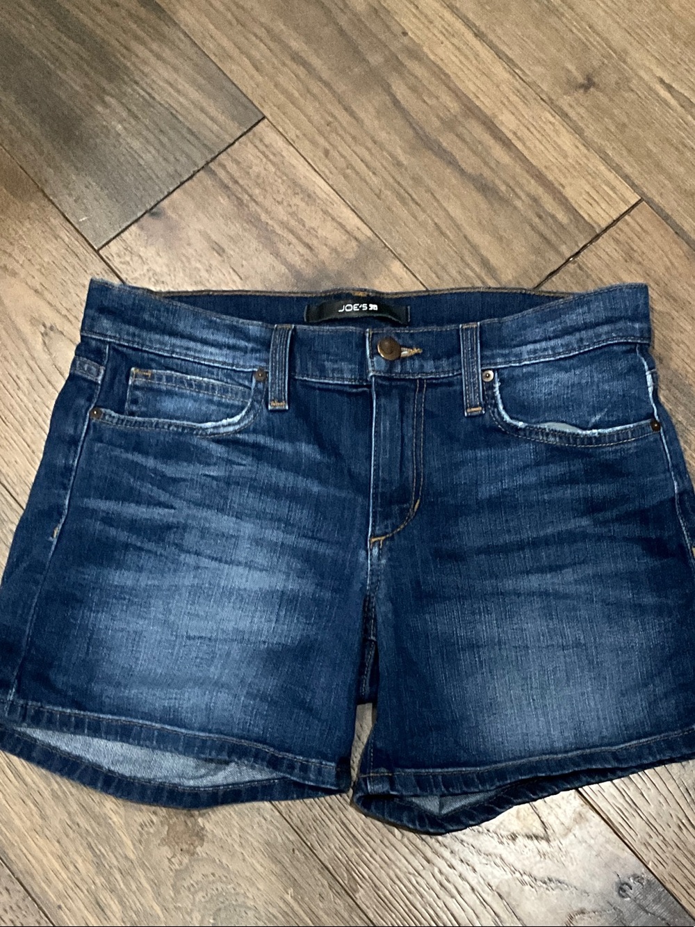 Joe's Jeans Dark Blue Distressed Denim Shorts